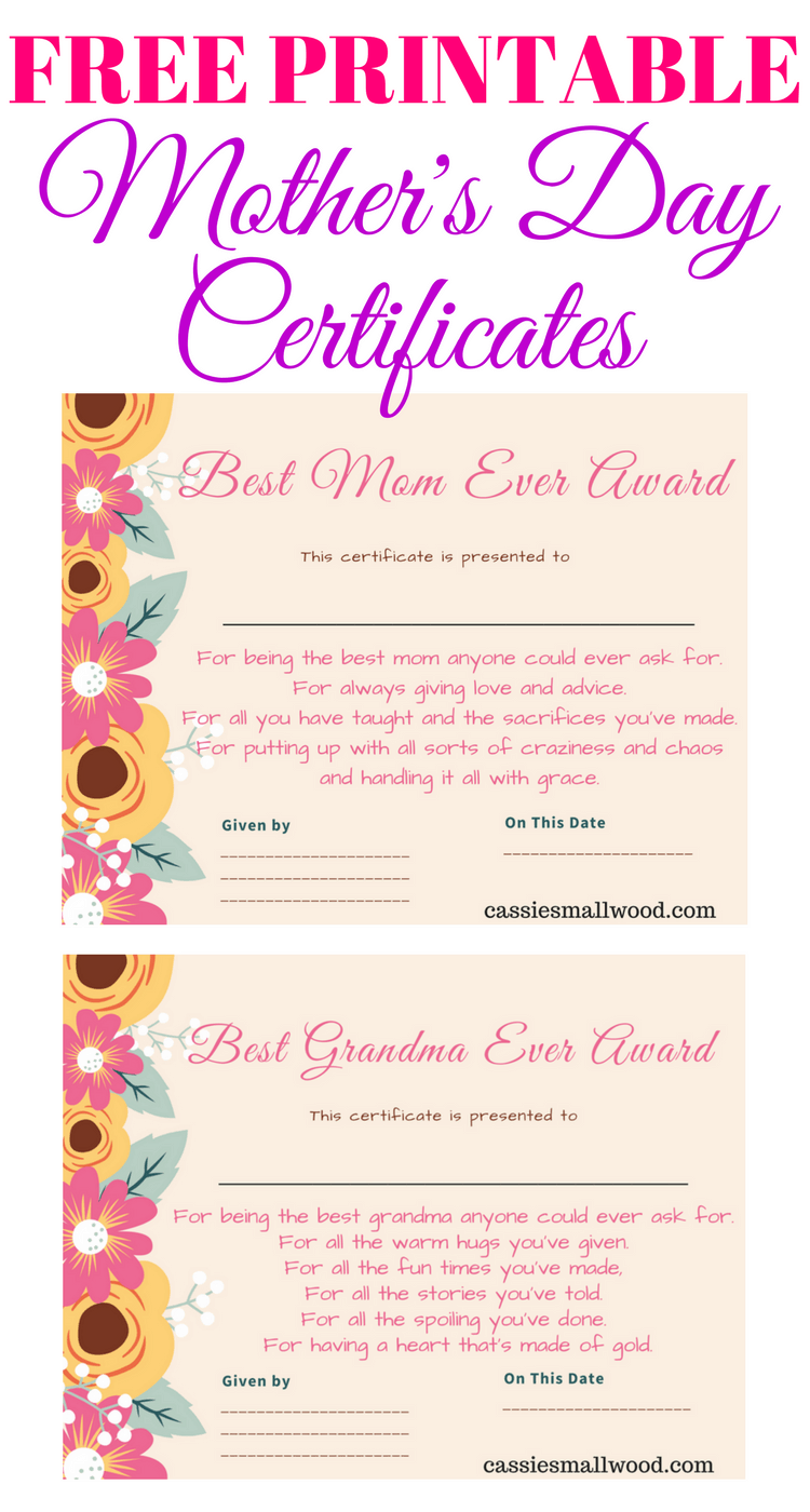 Paper Red Roses Editable Award For Mothers Day Digital Download 