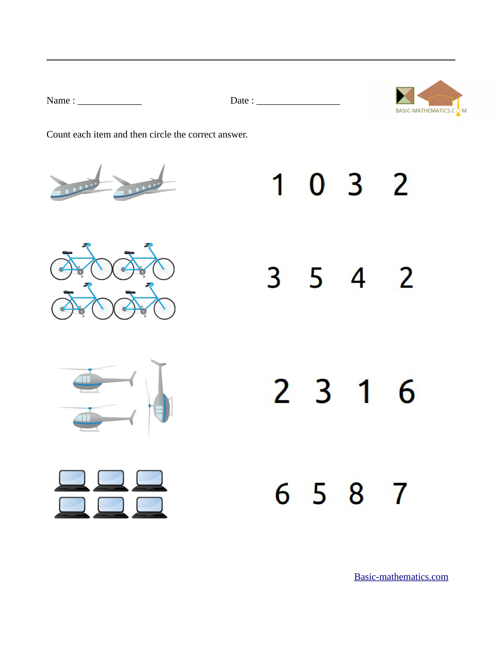 Free Printable Preschool Math Worksheets