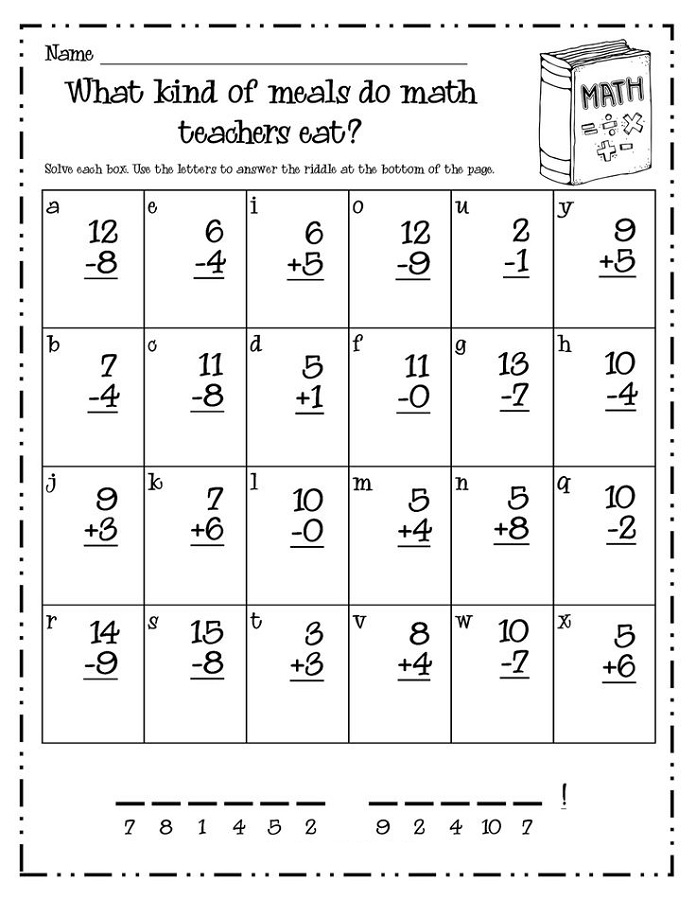 Print First Grade Math Worksheets