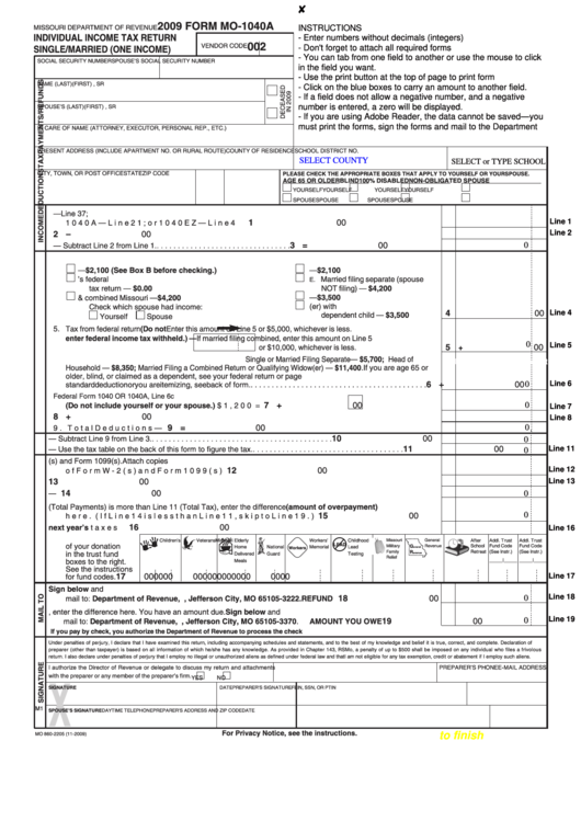 Printable Us Tax Forms 1040a