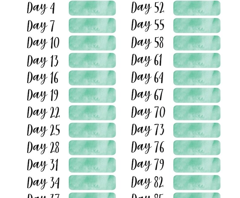 Printable 90 Day Weight Loss Challenge Tracker 4 X Digital 3 Etsy UK