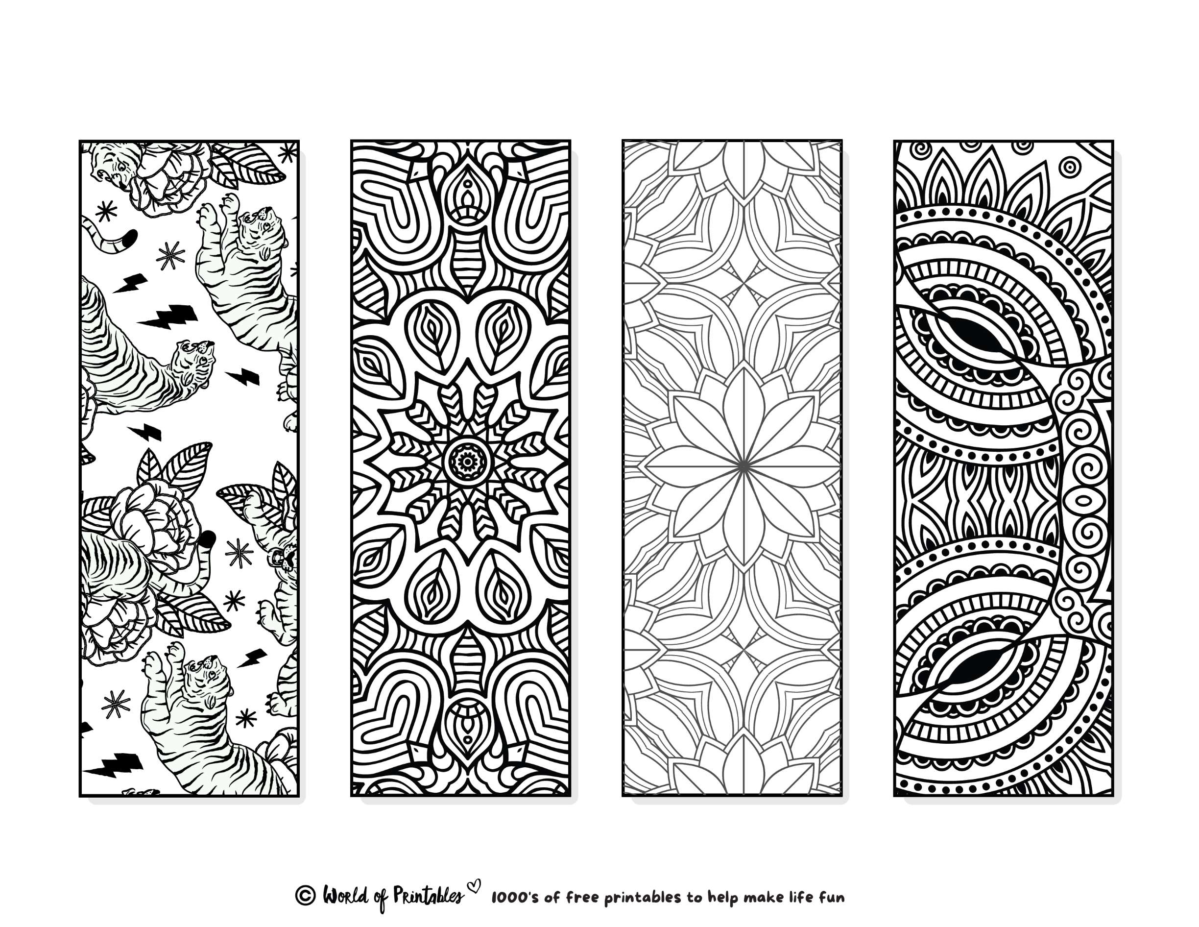 Printable Bookmarks To Color 120 For Adults Kids World Of Printables Printable Bookmarks To Color 120 For Adults Kids World Of Printables