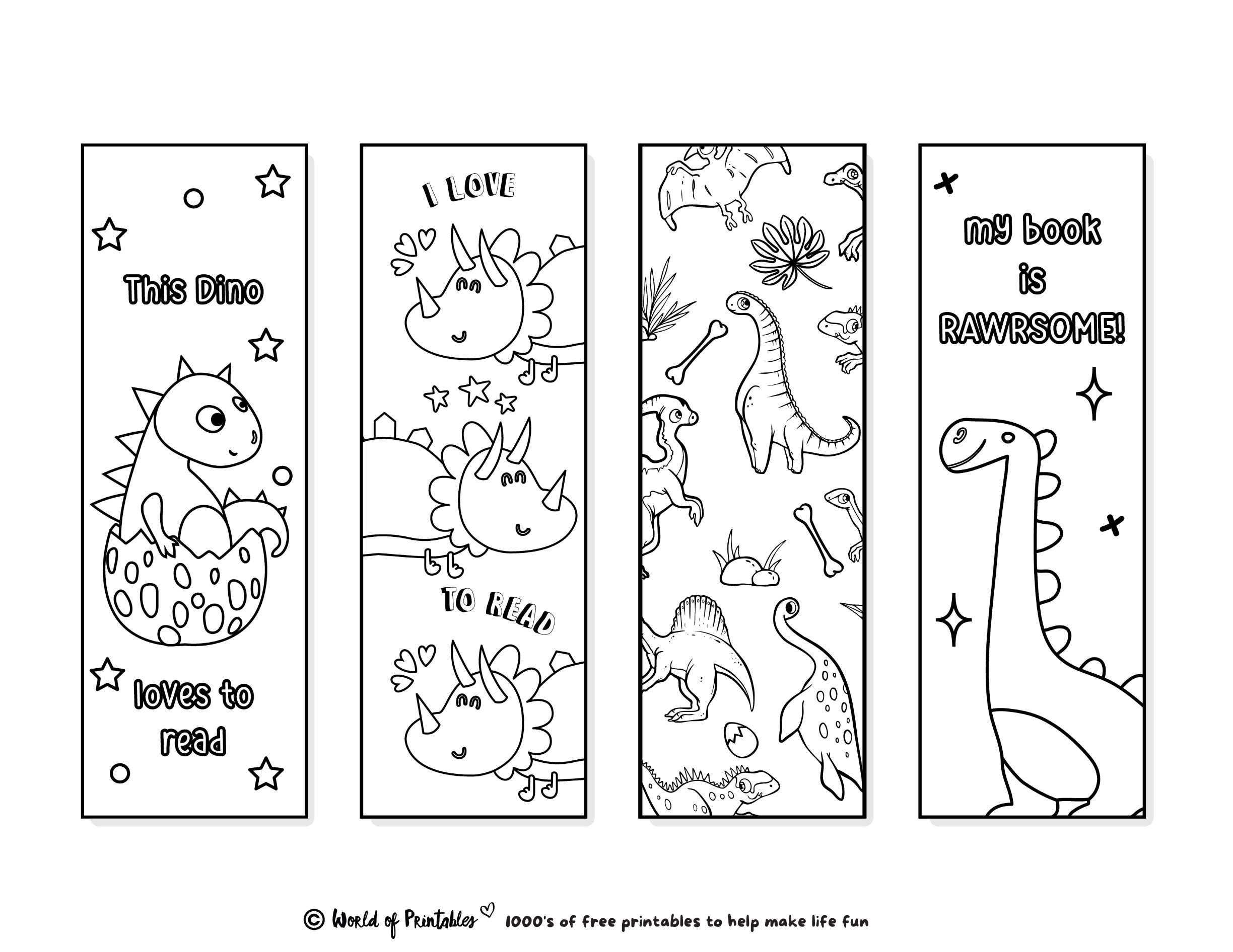 Printable Bookmarks To Color For Kids Ten Printable Bookmark Coloring 