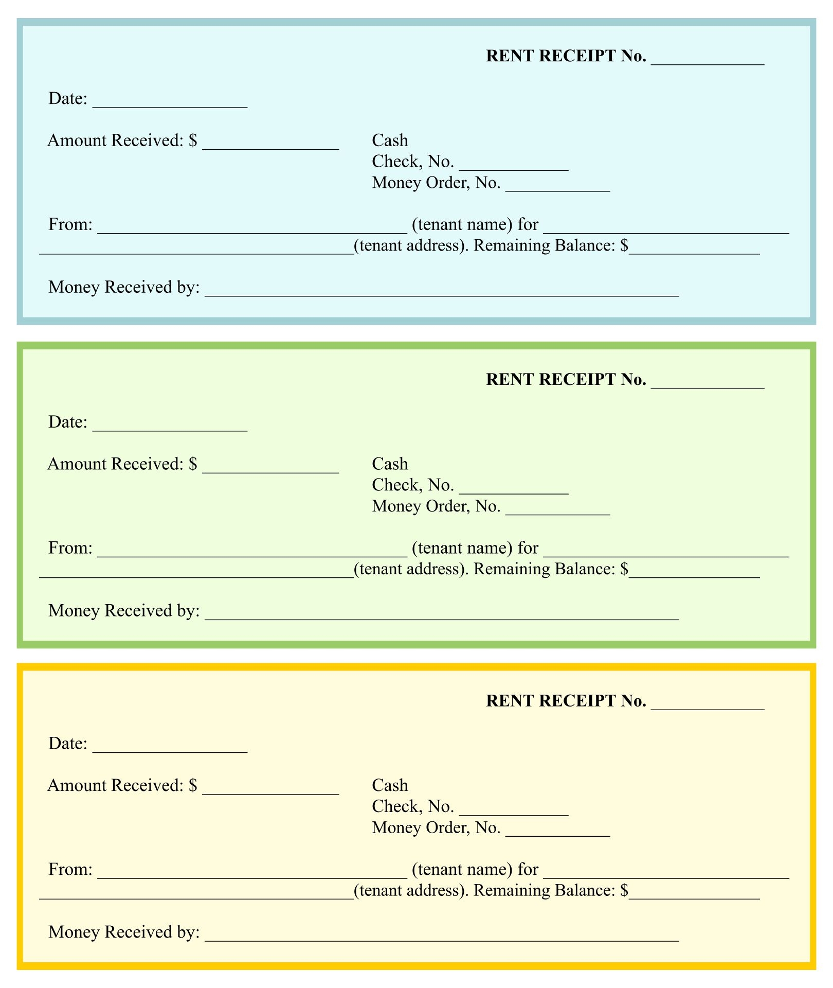Fronting Money Form Free Printable