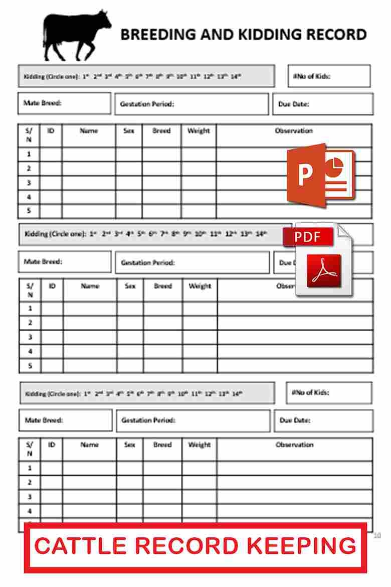 Free Printable Cattle Record Keeping Forms