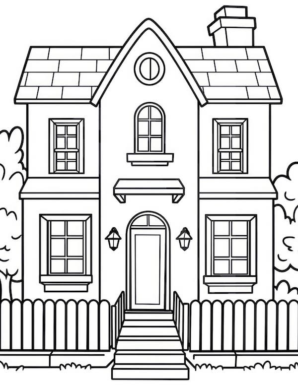 Free Printables Coloring Page Of House