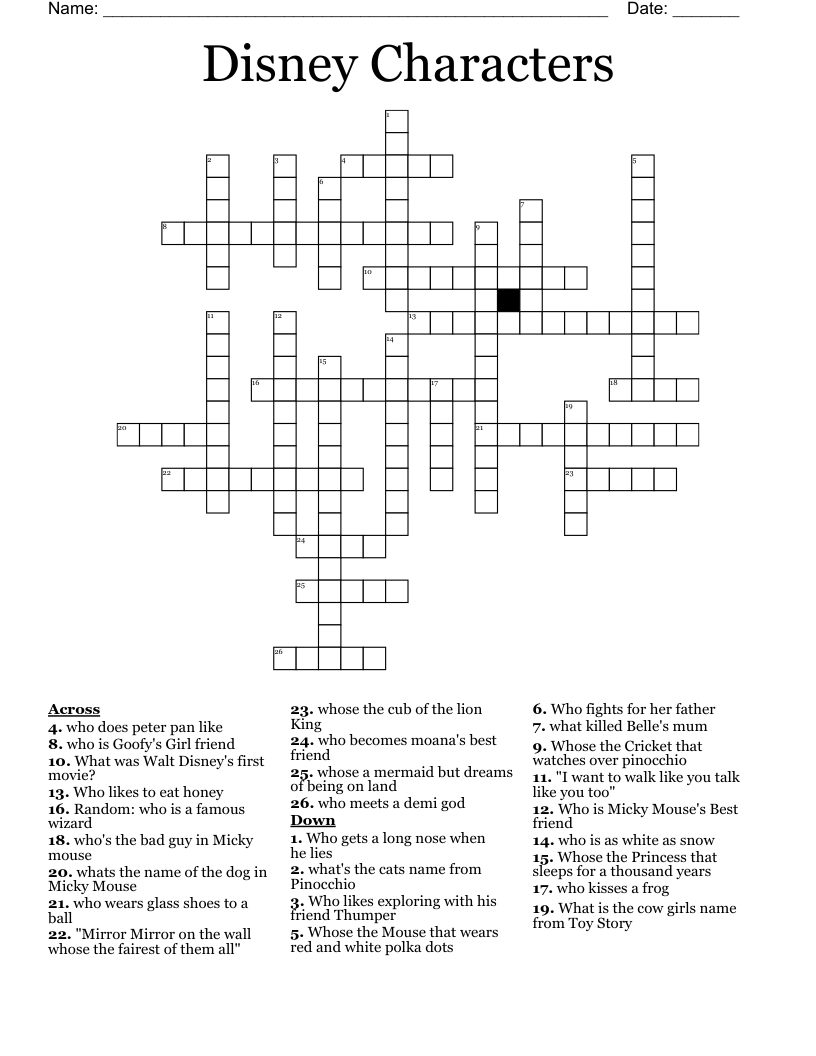 Printable Disney Crossword Puzzles Printable Disney Crossword Puzzles Printable Disney Crossword Puzzles Printable Disney Crossword Puzzles