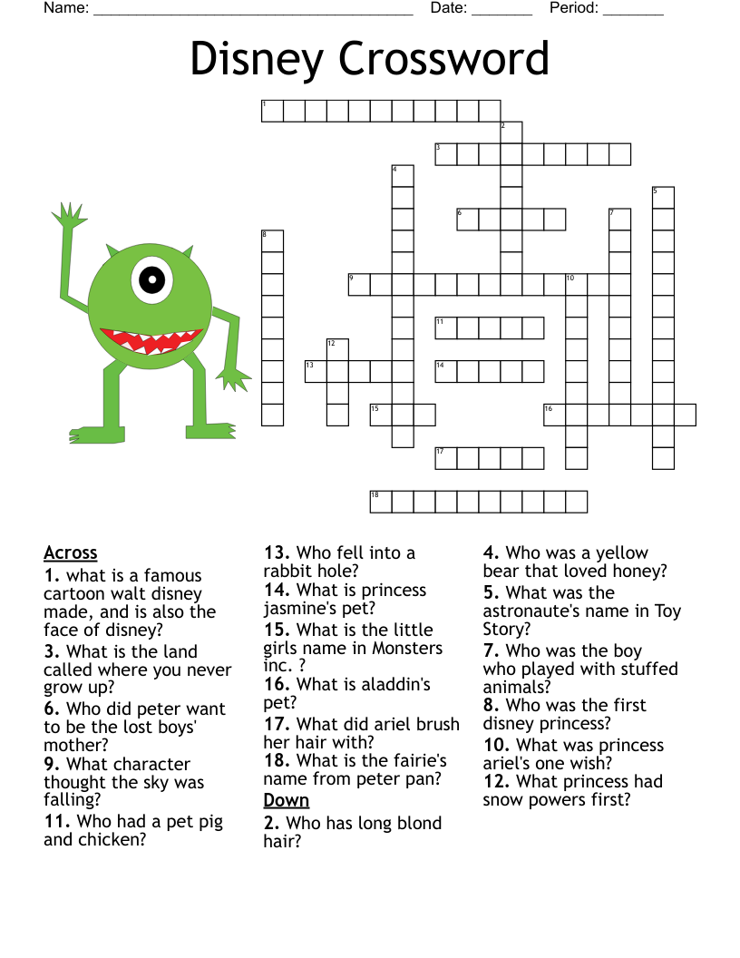 Printable Disney Crossword Puzzles Printable Disney Crossword Puzzles Printable Disney Crossword Puzzles Printable Disney Crossword Puzzles