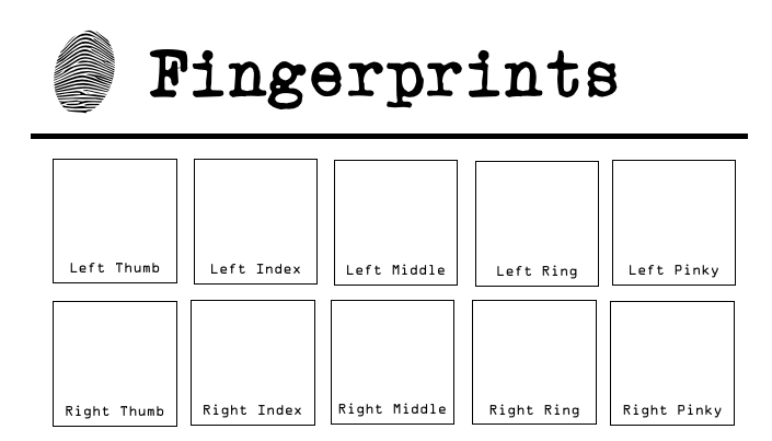 Template Fingerprint Sheet Printable