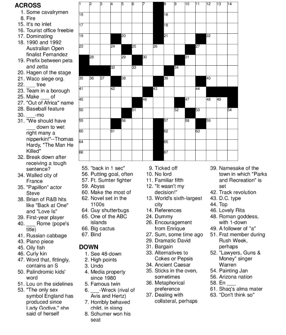 Printable Frank Longo Crossword Printable JD Printable Frank Longo Crossword Printable JD