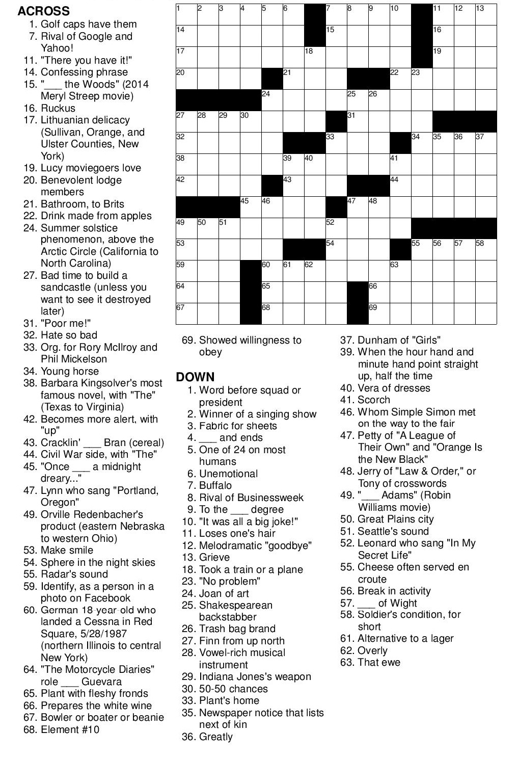 Printable Frank Longo Crossword Puzzles Free Printable JD Printable Frank Longo Crossword Puzzles Free Printable JD