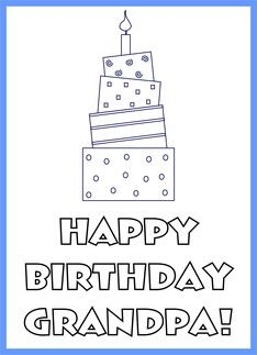 Printable Grandpa Birthday Card Coloring