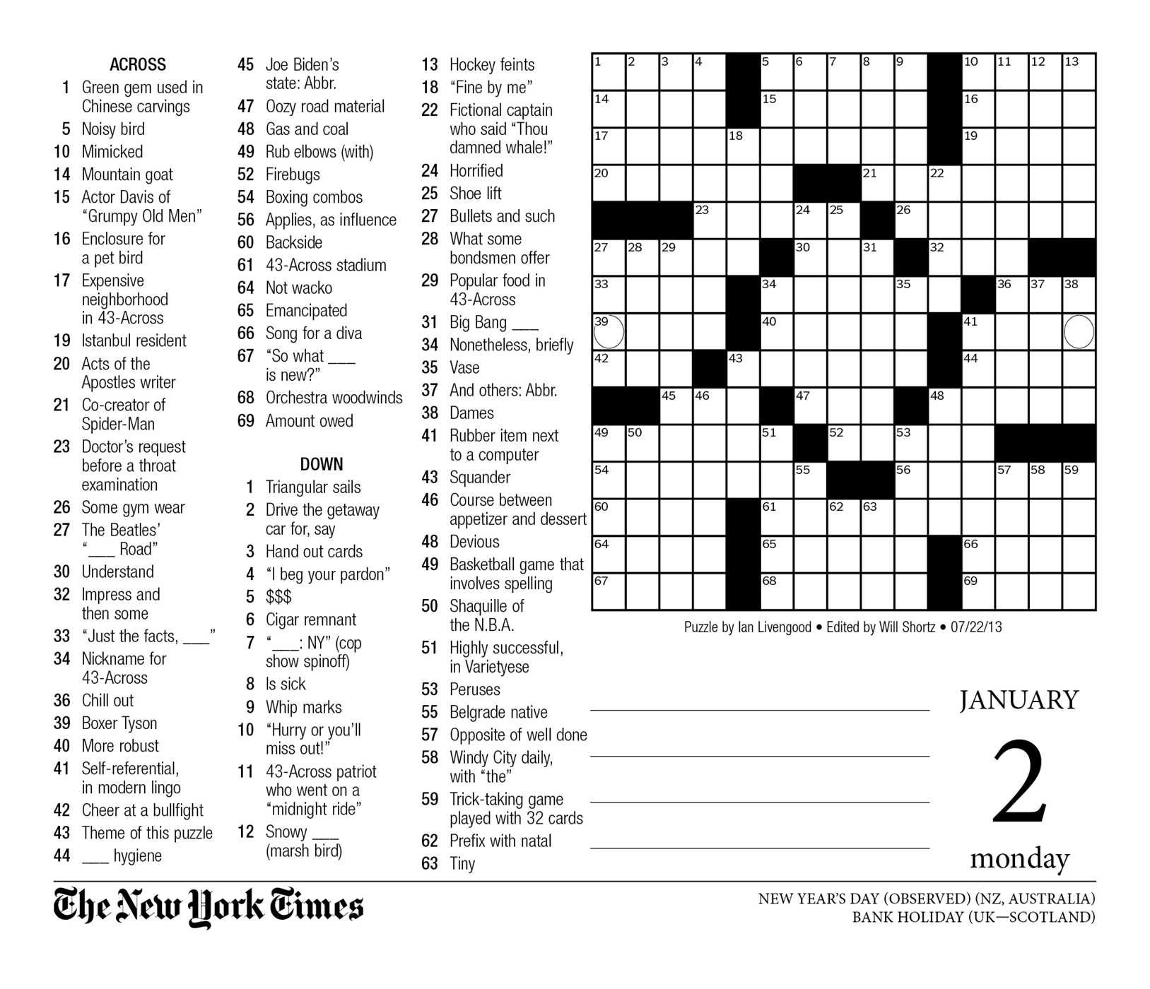 Free Printable La Times Crossword Puzzles For Adults