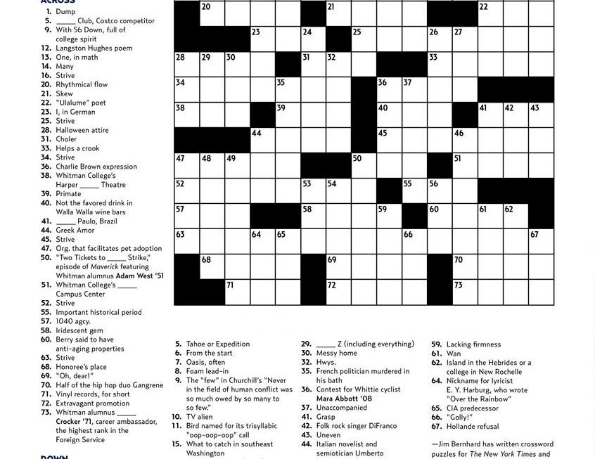 Printable La Times Crossword Puzzles