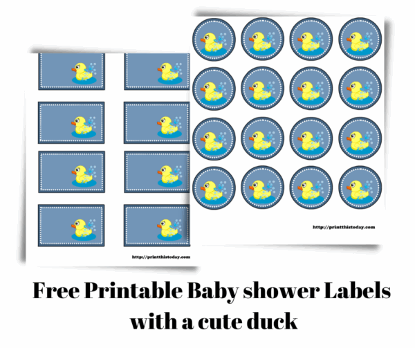 Free Printable Baby Shower Water Bottle Label Duck