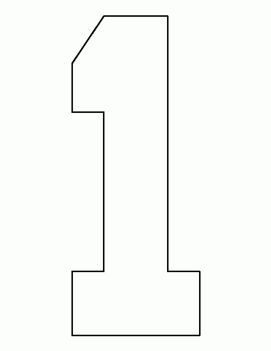 Printable Number 1 Template Printable Number 1 Template