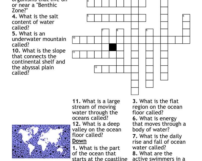 Printable Ocean Crossword Puzzle Ocean Crossword Wordmint Printable