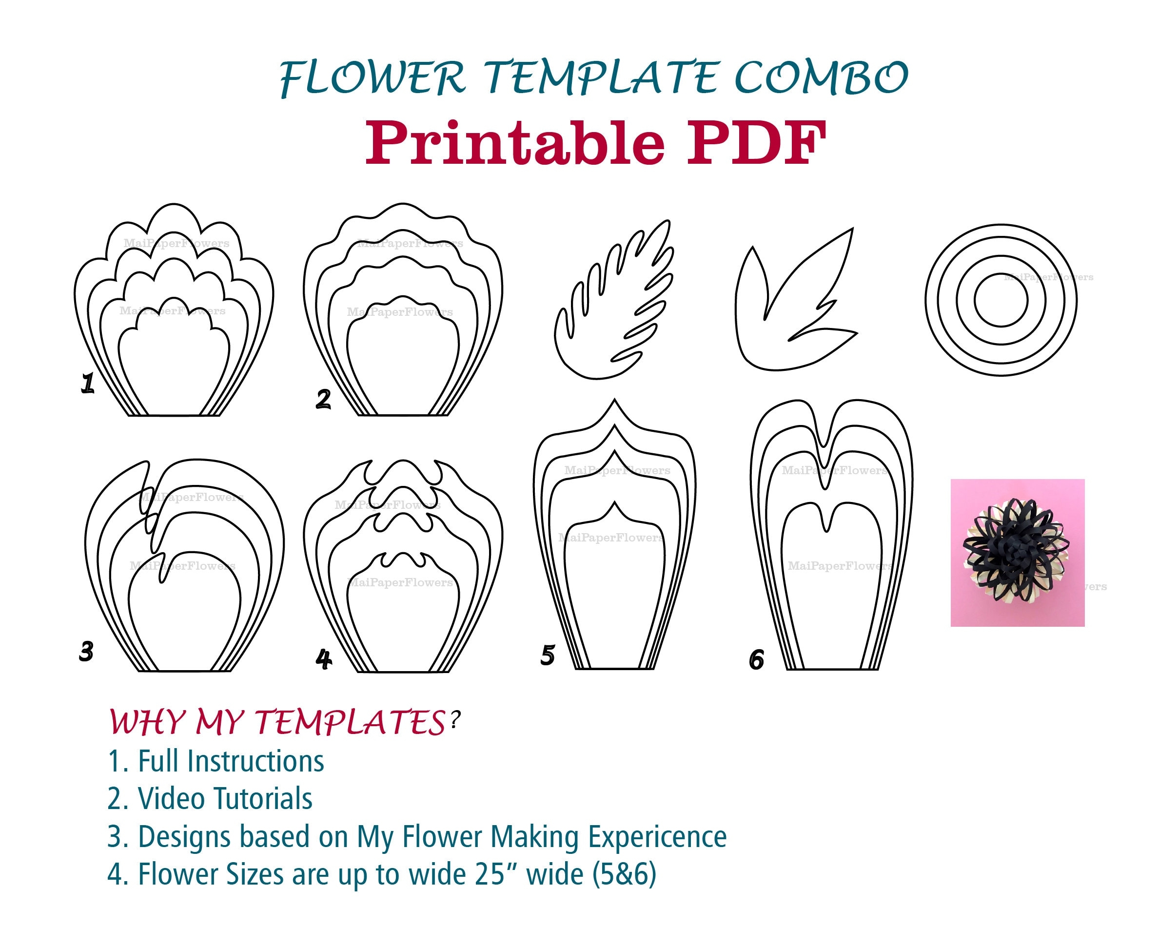 Printable Paper Flower Templates