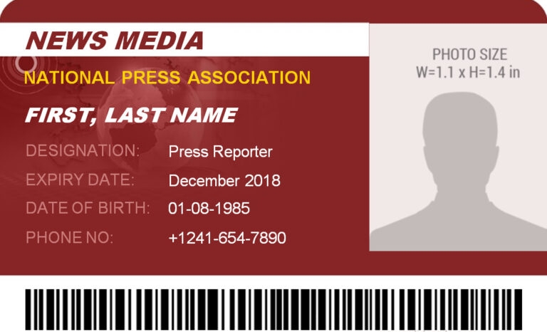 Free Printable Press Pass Template