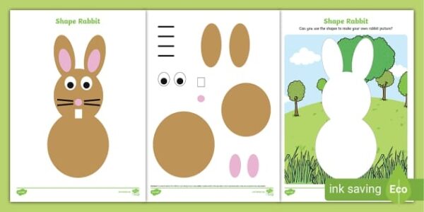 Bunny Shape Worksheet Printable Free