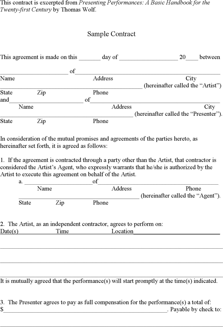 Printable Simple Contract Agreement Printable Simple Contract Agreement
