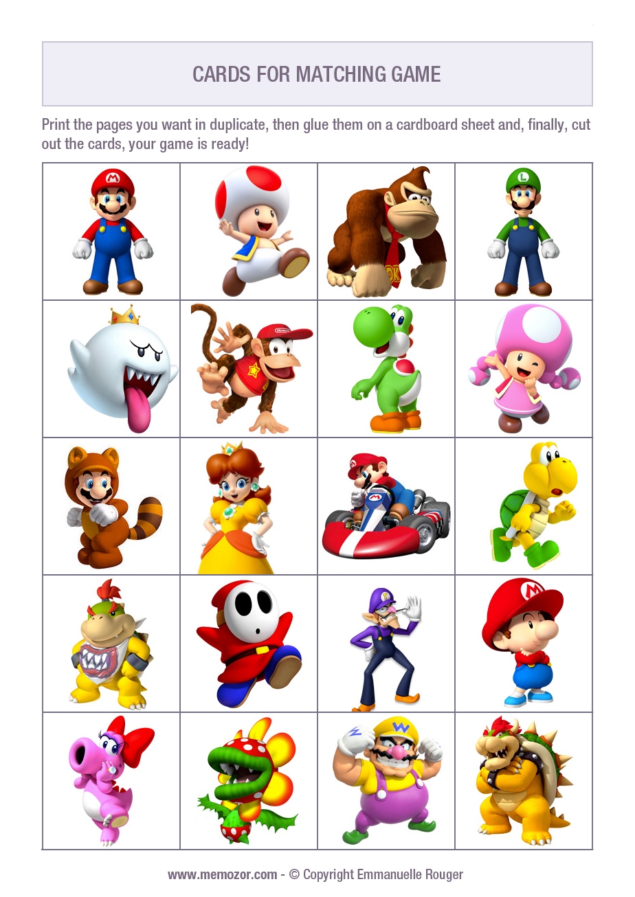 Printable Super Mario Characters Printable Computer Tools