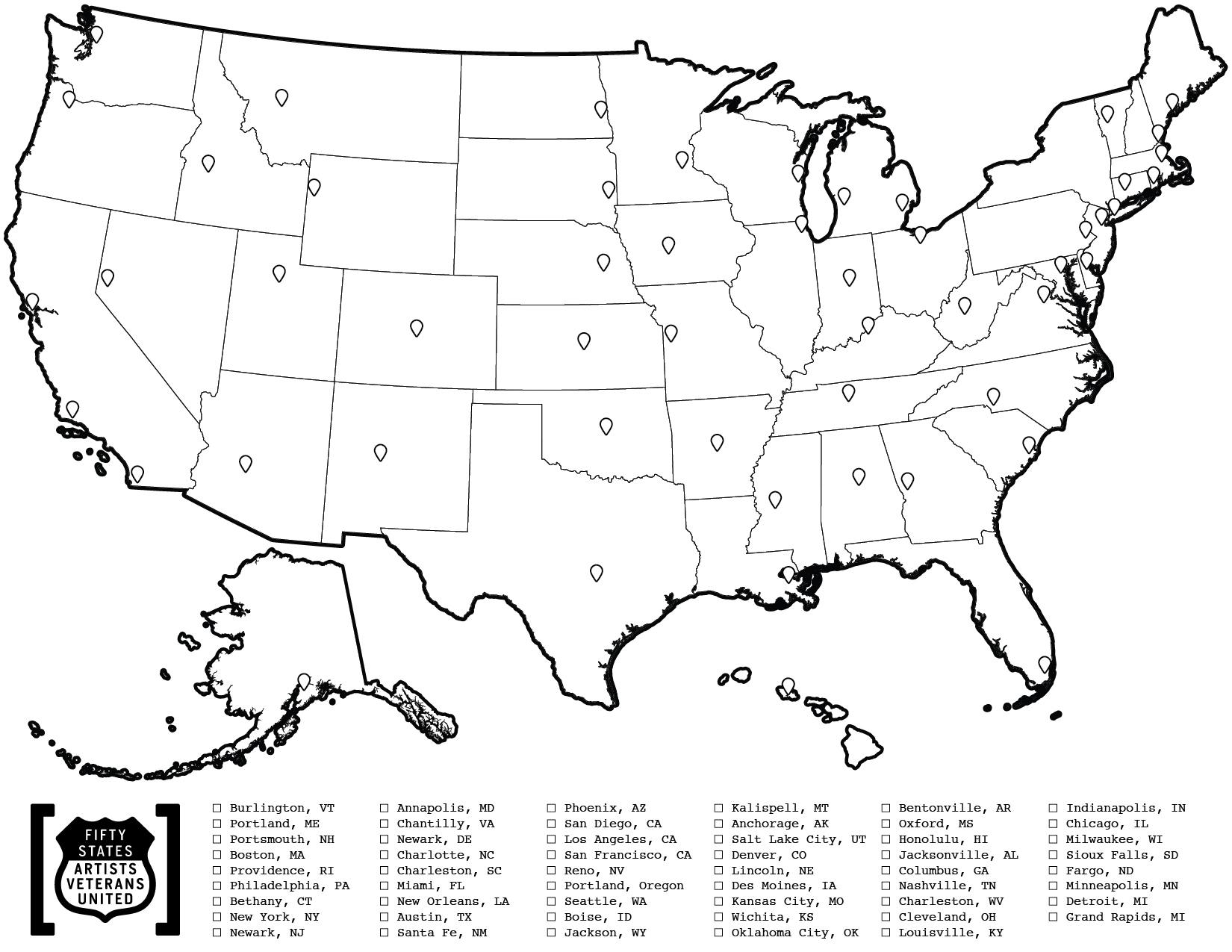Printable United States Map Coloring Page Printable United States Map Coloring Page