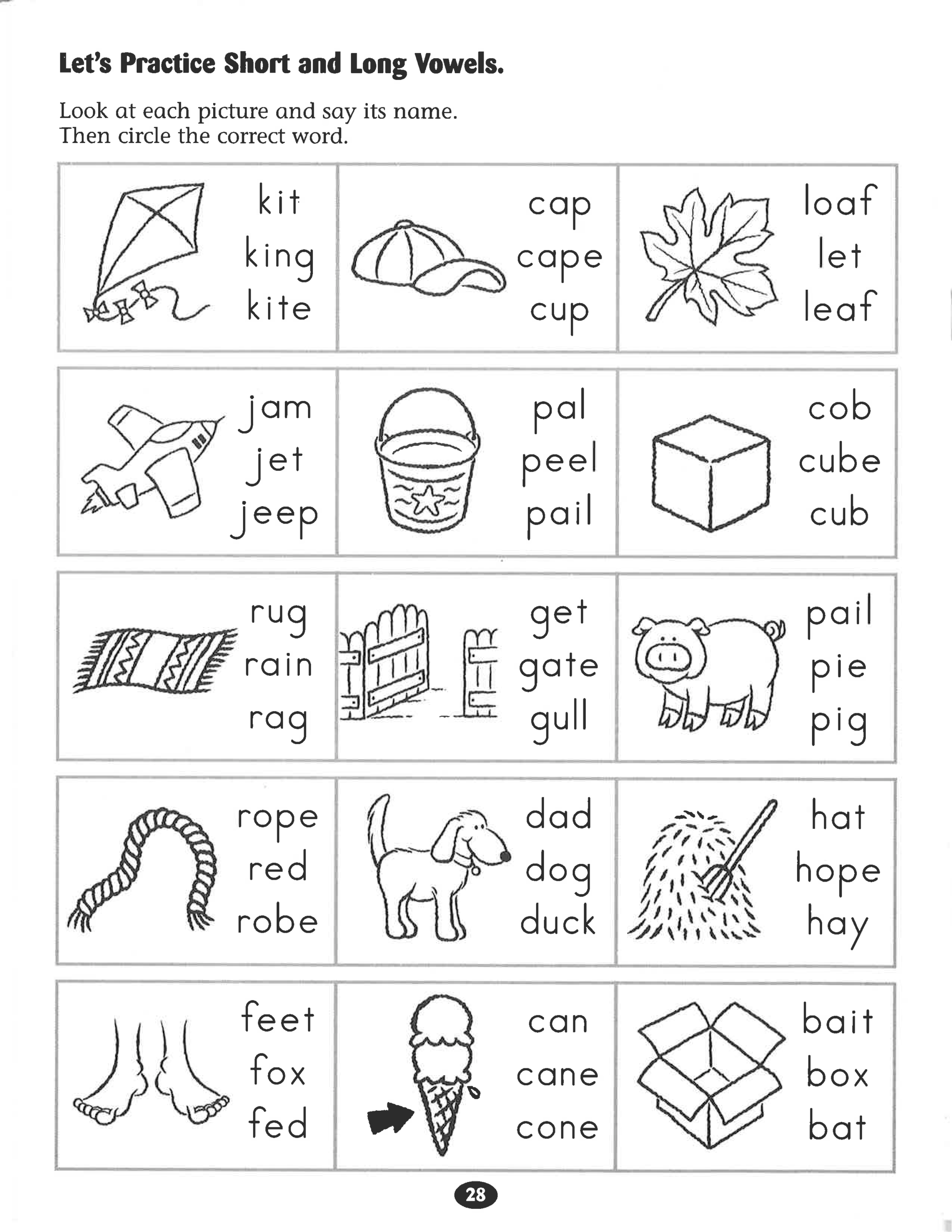 Printable Vowel Worksheets For Kindergarten