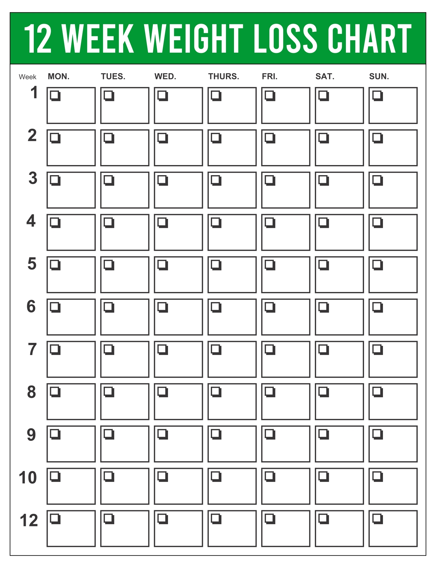 90 Day Weight Loss Calendar Printable