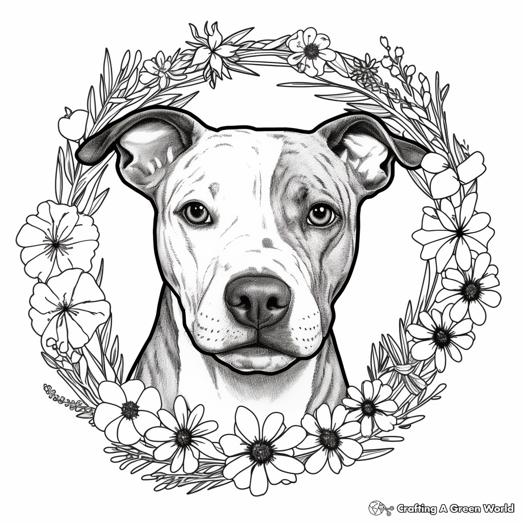 Free Printable Pitbull Dog Coloring Picture