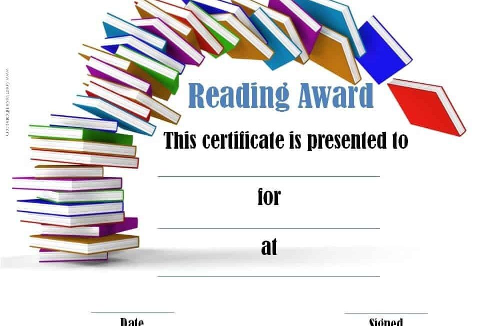 Reading Awards And Certificate Templates Free Customizable