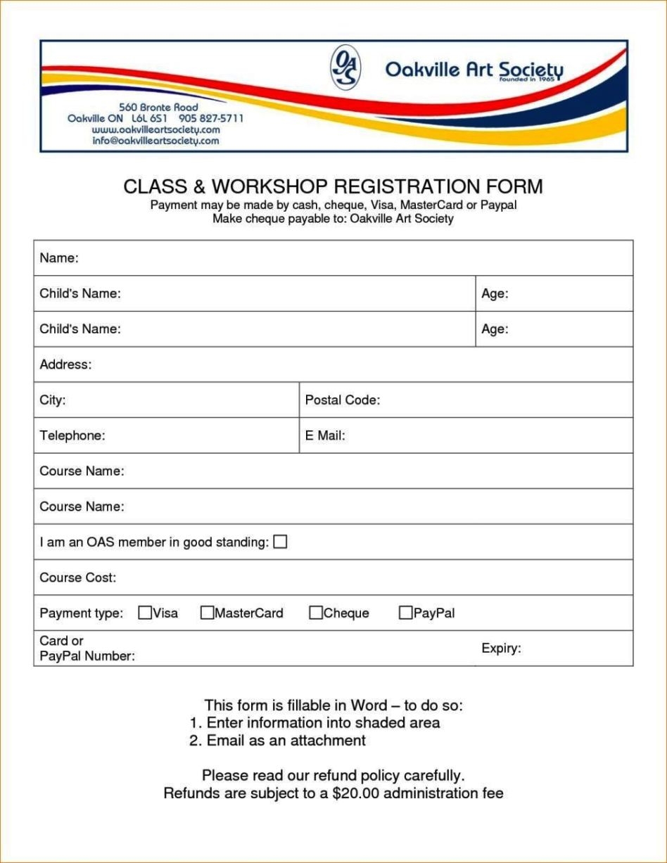 Creating A Printable Registration Form Creating A Printable Registration Form