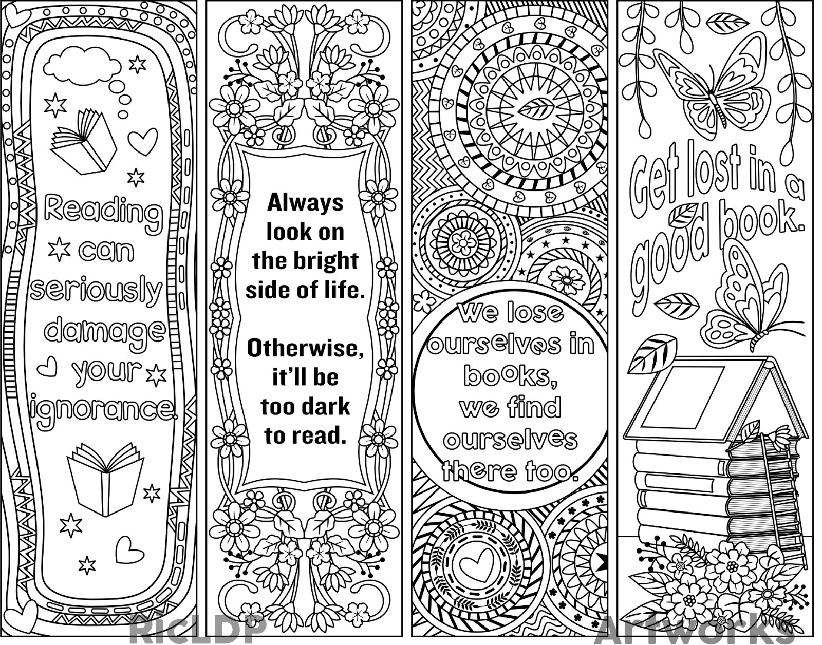 RicLDP Artworks Printable Coloring Bookmarks RicLDP Artworks Printable Coloring Bookmarks