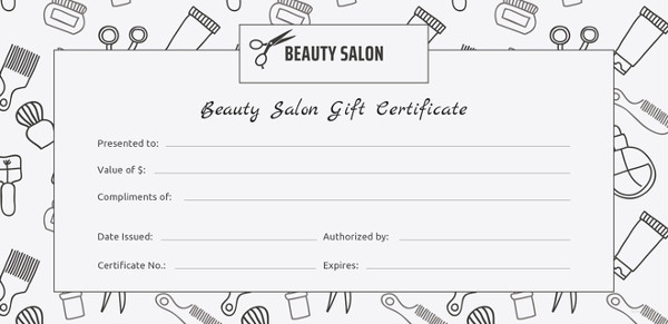 Free Printable Salon Gift Certificates
