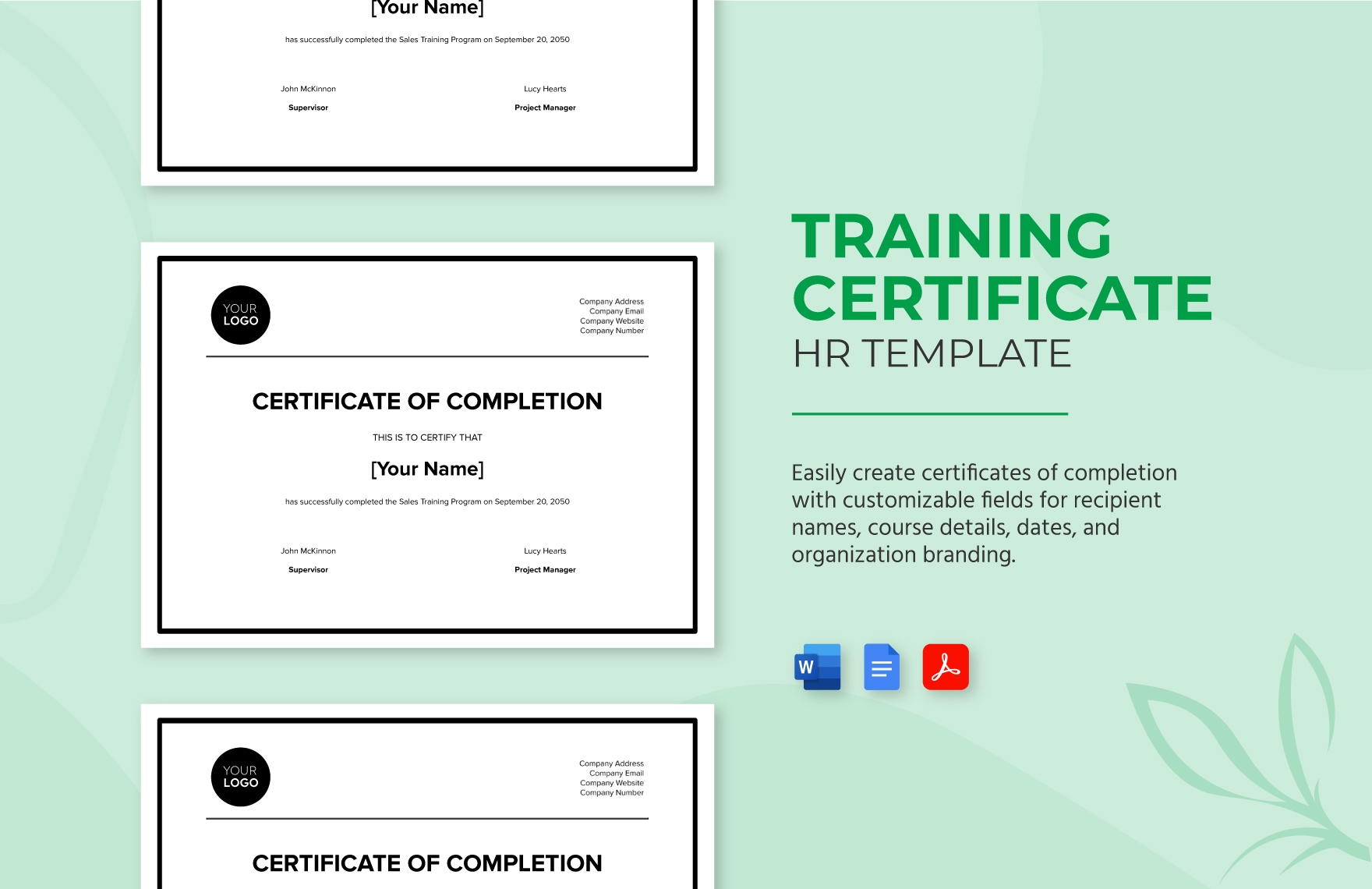 Security Training Certificate Template In PSD Illustrator Pages 