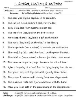 Free Printable Worksheets On Using Sit And Set