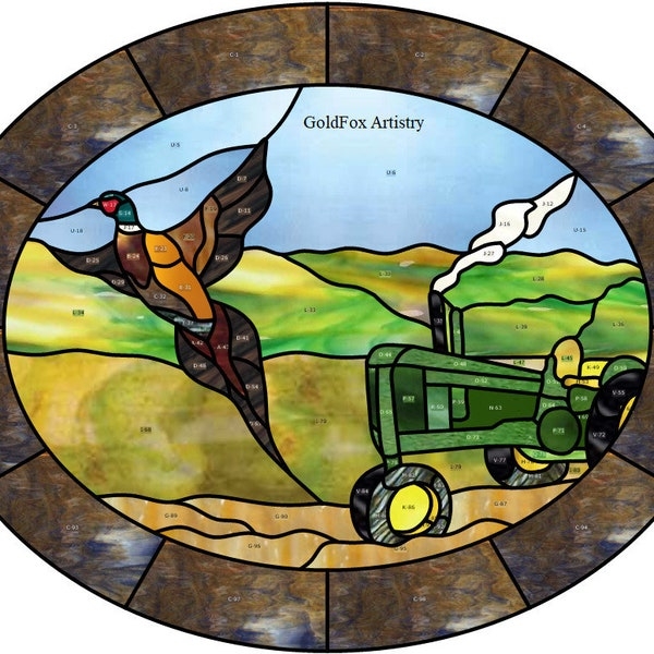 Stained Glass Tractor Pattern Etsy Stained Glass Tractor Pattern Etsy