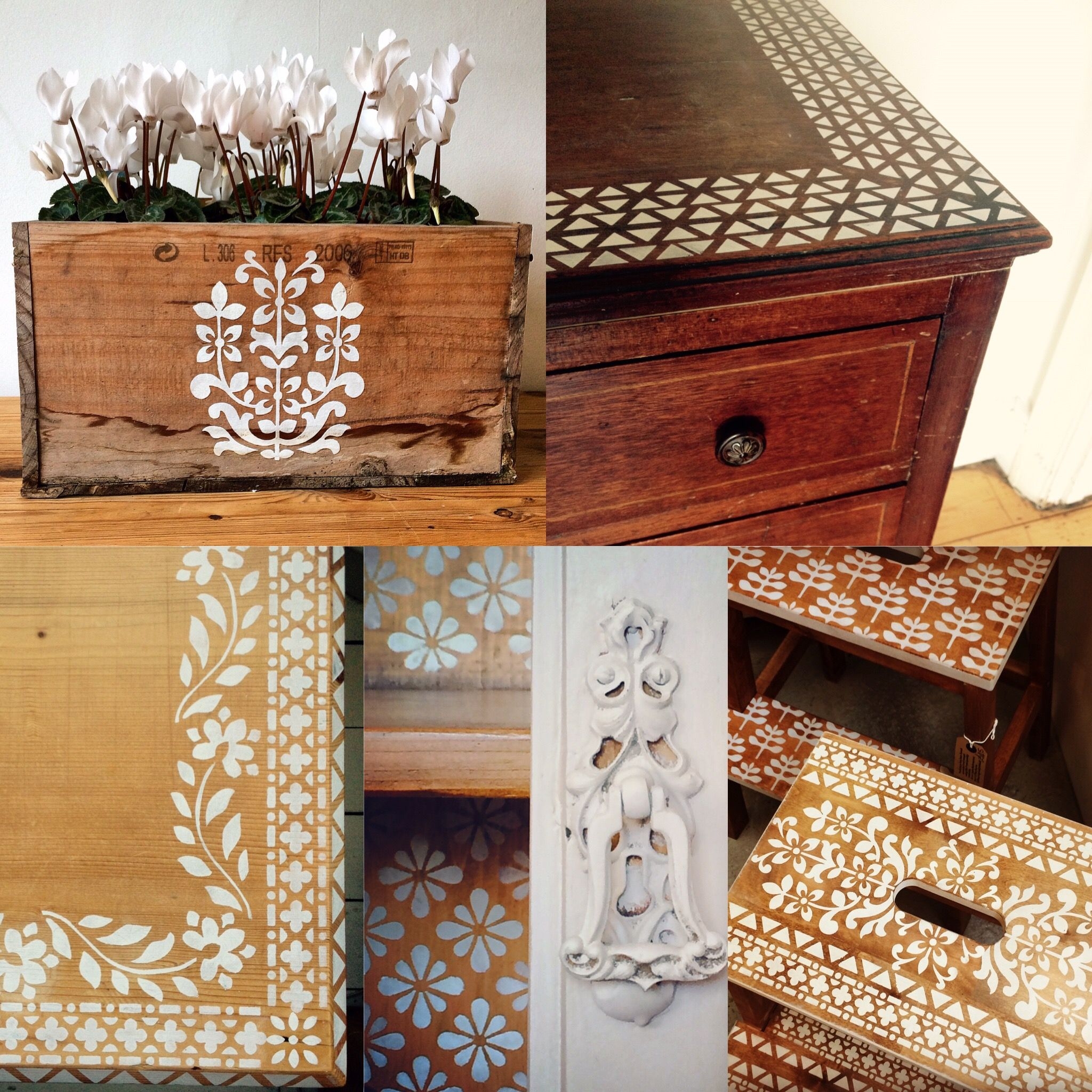 Stencilling Onto Bare Wood stencil nicolettetabramstencil 
