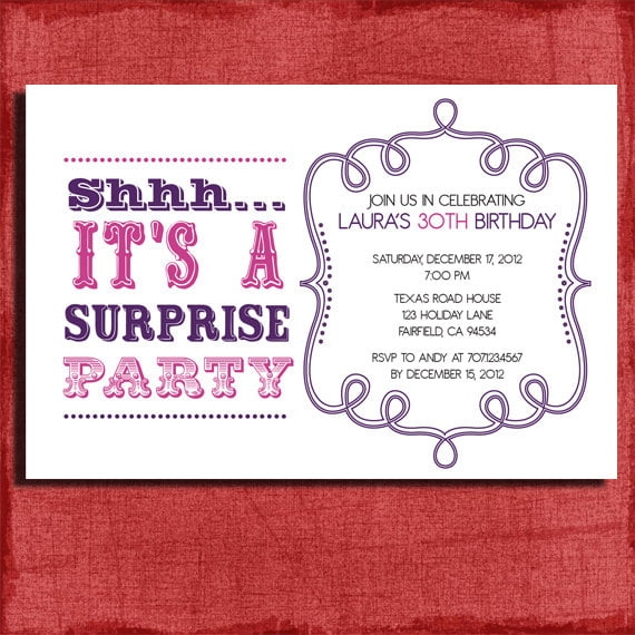 Free Printable Surprise Party Invitation Templates