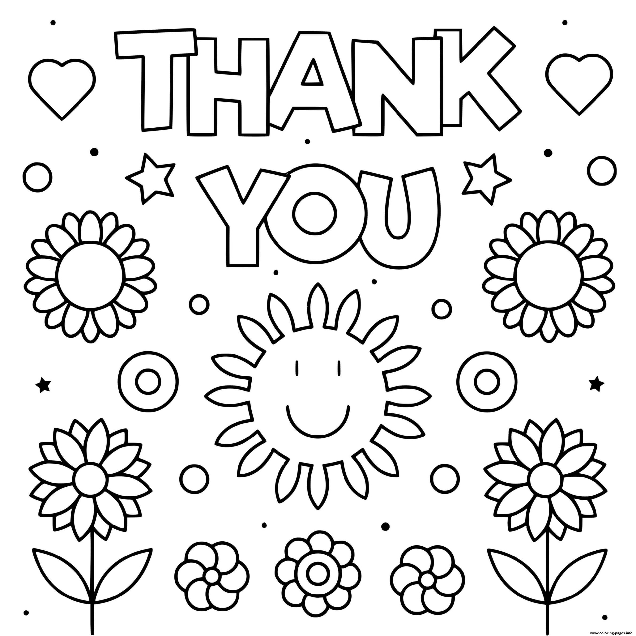 Printable Thank You Coloring Pages