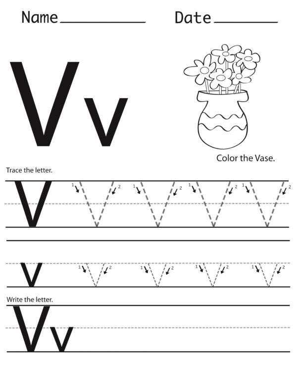Letter V Worksheet Printable