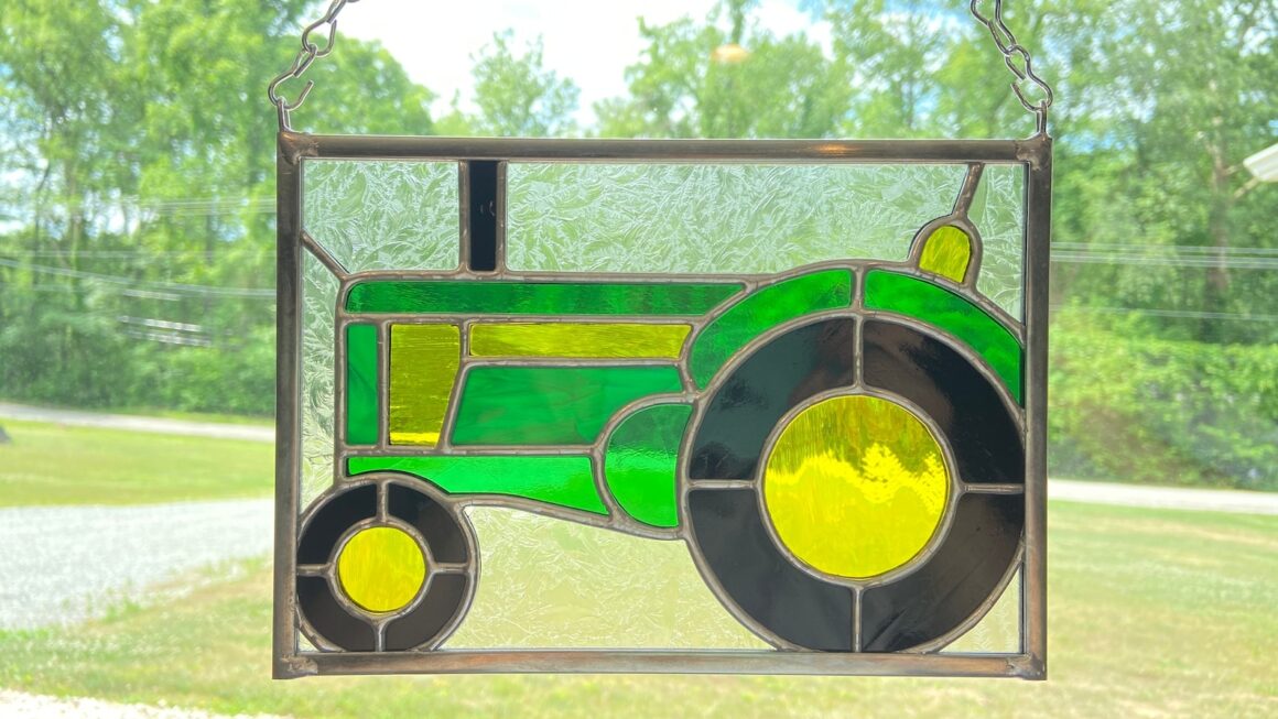 Tractor Stained Glass Pattern 5 5 X 8 Full Scale Etsy Espa a