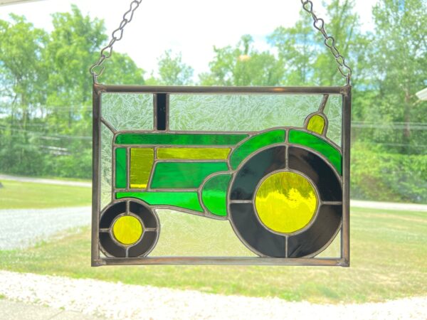 Printable Tractor Stain Glass Pattern
