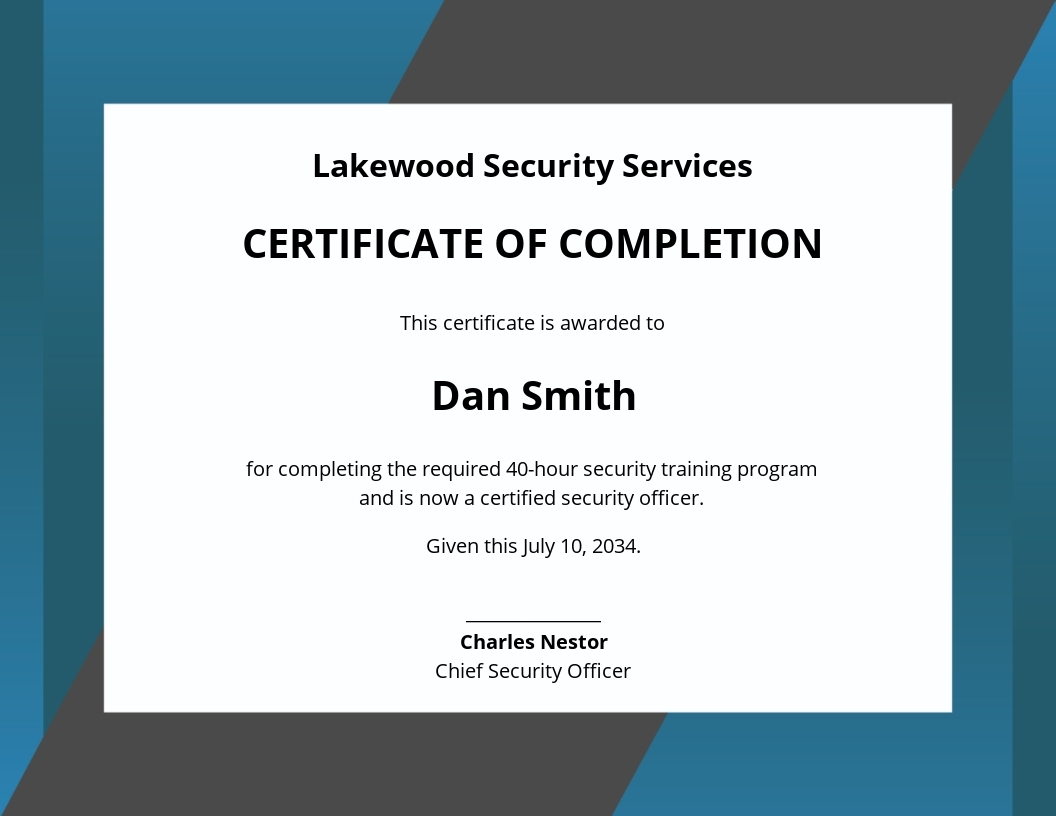Training Certificate Template Word Format Sampletemplate my id