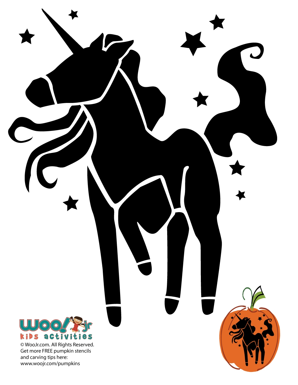 Unicorn Pumpkin Stencil Printable