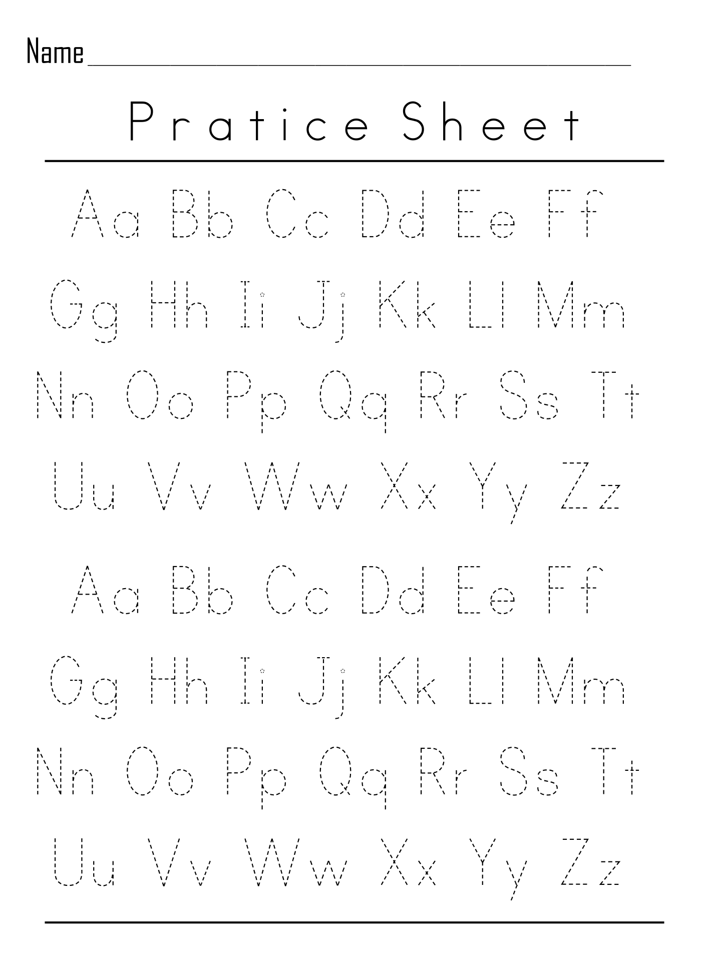 Uppercase Alphabet Letters Tracing Worksheet Free Printable Digital 