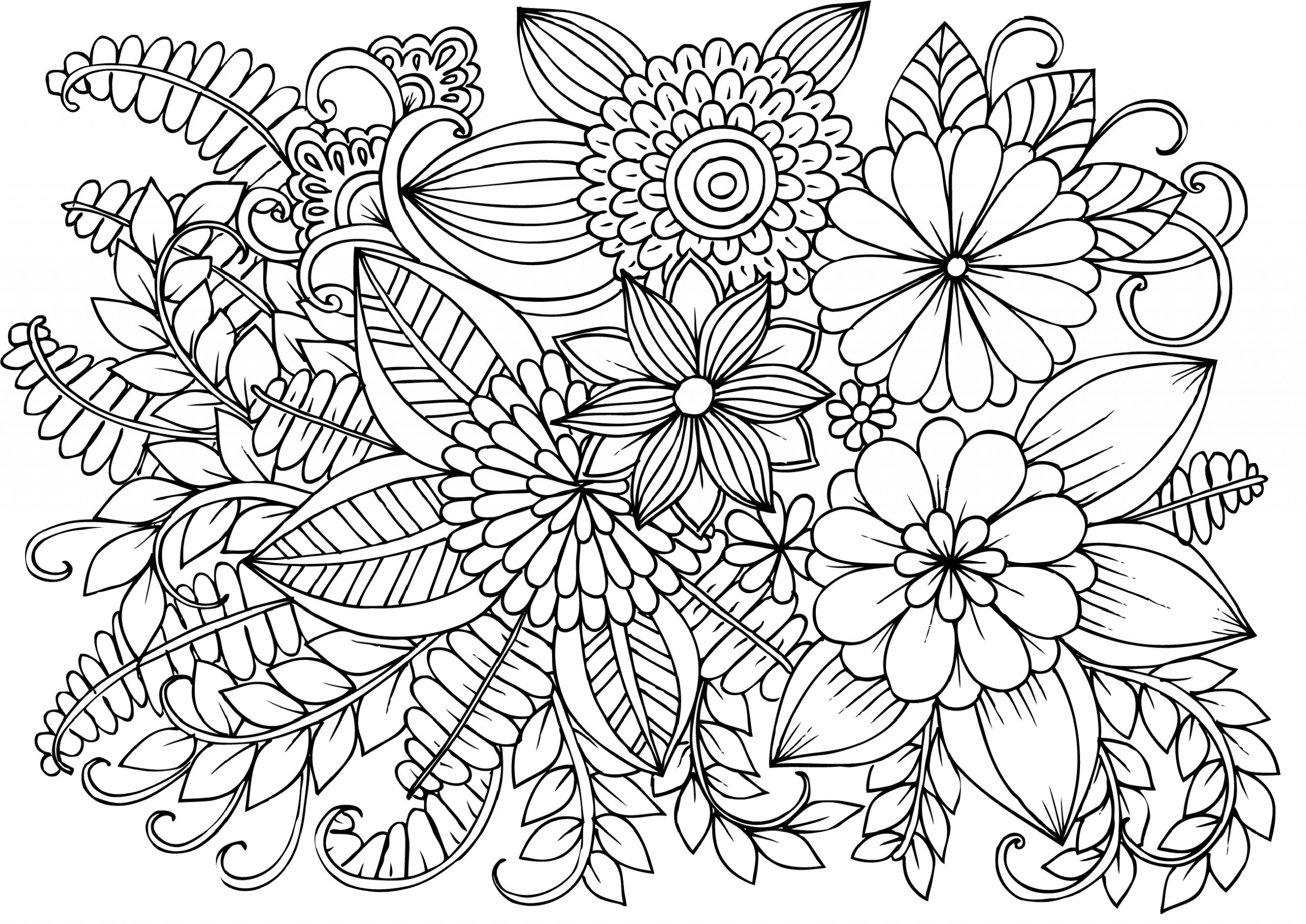 Free Printable Flower Coloring Pages For Adults Advanced