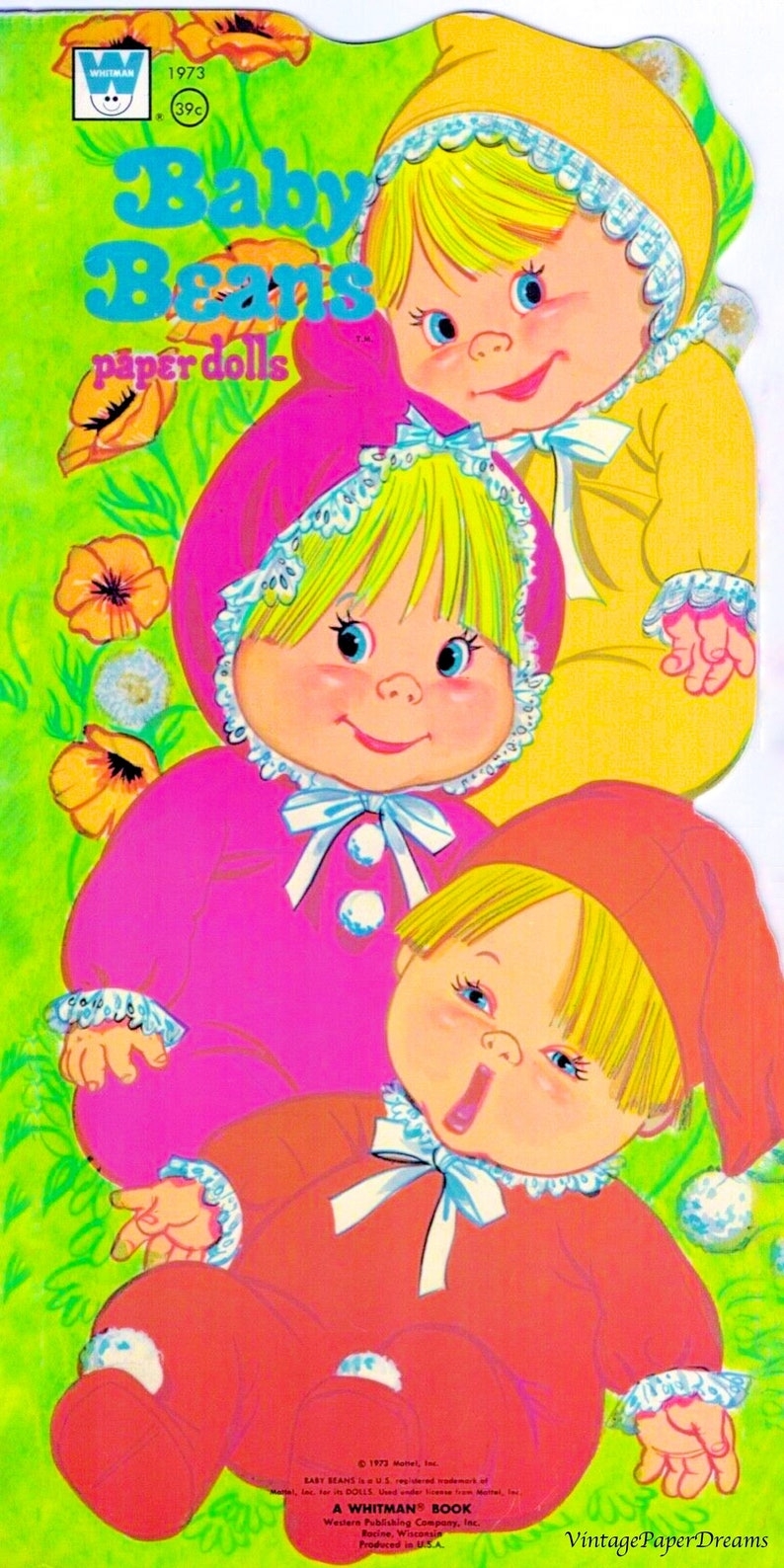 Vintage Paper Doll Printable PDF Girl Paper Dolls 70s 1970s Baby Paper 