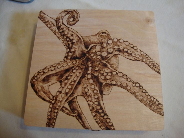 Woodburned Octopus On Box By Dolly Villalobos Simply Amazing