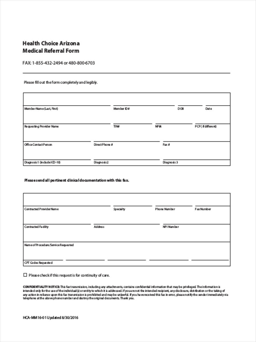 Printable Patient Referral Forms For Medical Office